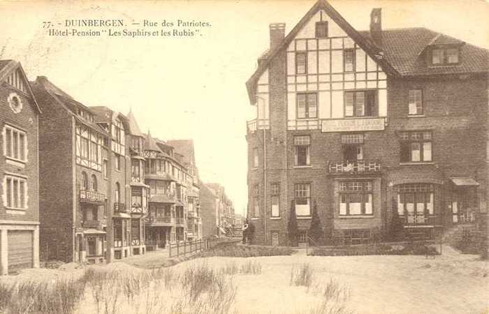 Duinbergen, Rue des Patriottes, Hôtel-Pension Les Saphirs et les Rubis