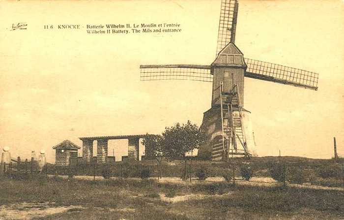 Knocke - Batterie Wilhelm II - Le moulin et l'entrée