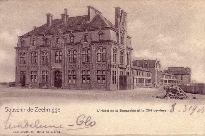 Zeebrugge - L'Hôtel de la Becassine et la Cité Ouvrière.