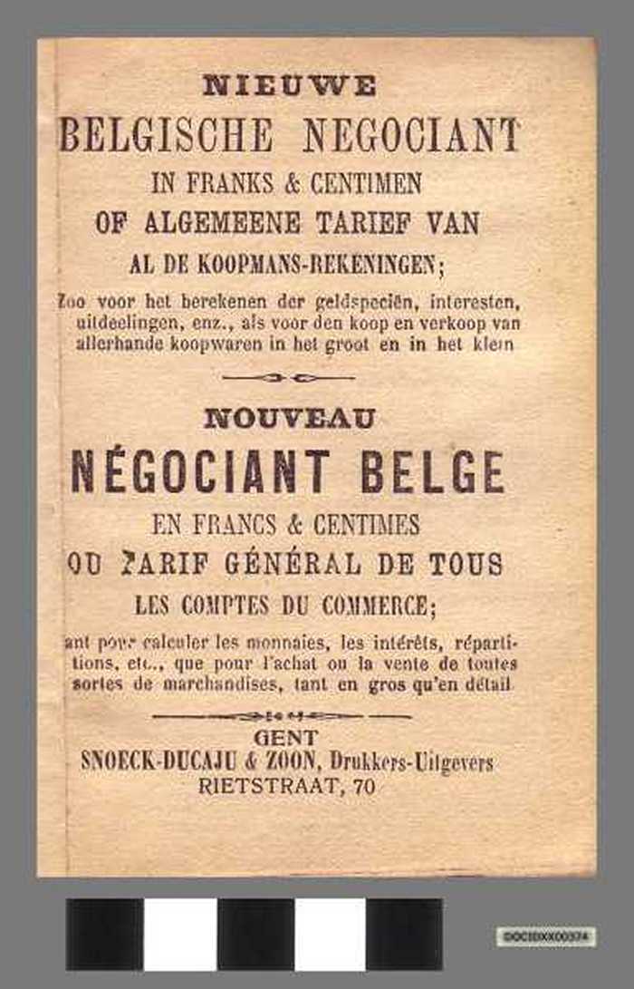 Nieuwe Belgische Negociant / Nouveau Négociant Belge