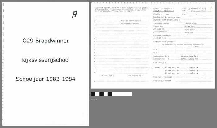 Verslagen opleidingsschip O.29 Broodwinner - Rijksvisserijschool - Schooljaar 1983-1984 - Deel A