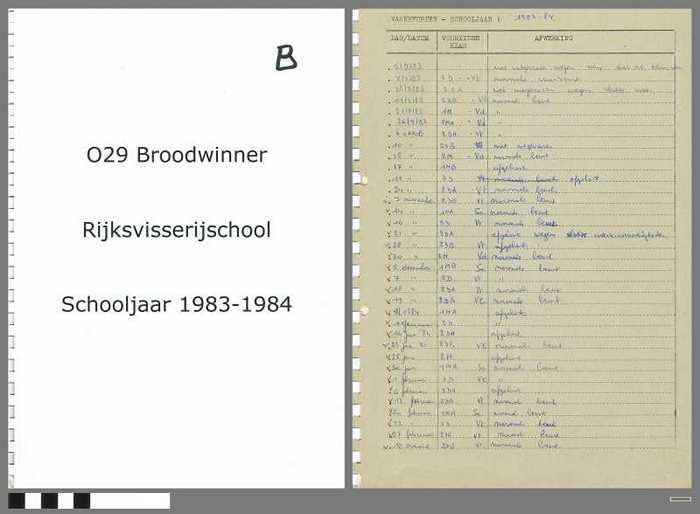 Verslagen opleidingsschip O.29 Broodwinner - Rijksvisserijschool - Schooljaar 1983-1984 - Deel B