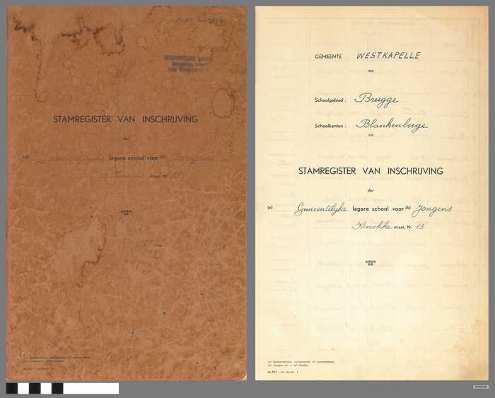 Stamregister van inschrijving der Gemeentelijke lagere school voor jongens - Gemeente Westkapelle - 1951-1974