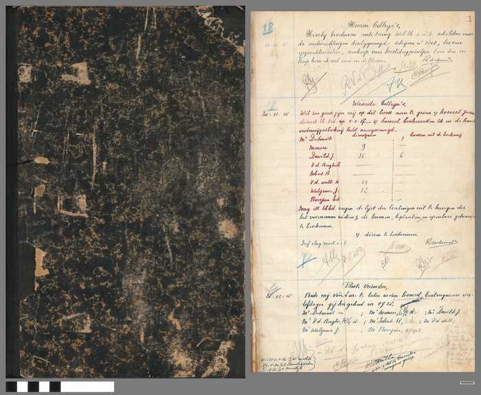 Register van de nota's en geschriften tussen het onderwijzend en leidinggevend personeel  - Periode 1925 tot 1938