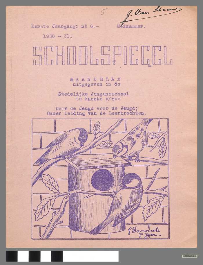 Boekje: Schoolspiegel - Stedelijke Jongensschool - Knocke a/zee - Eerste jaargang - N° 6 - Meinummer - Schooljaar 1930-1931