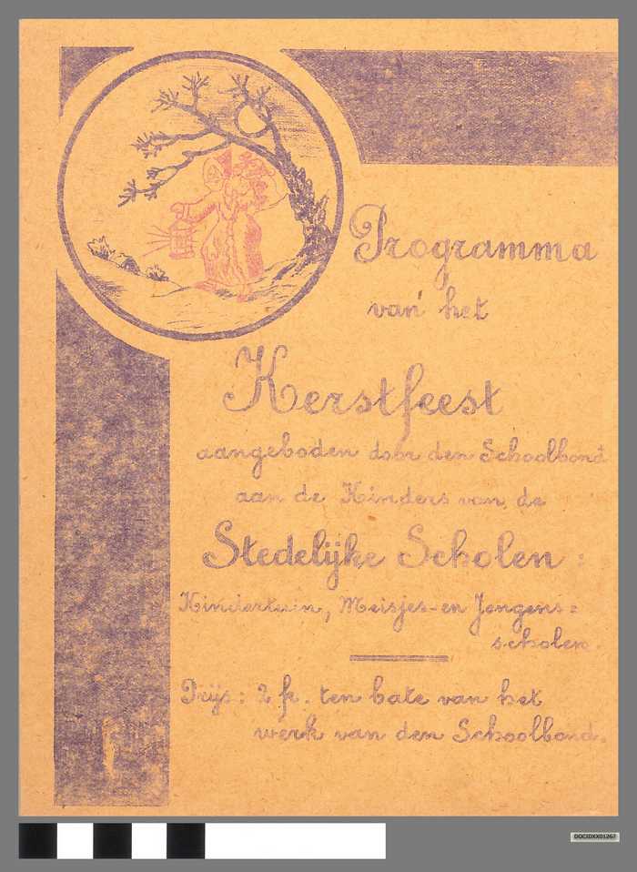 Programma van het Kerstfeest 1930 aangeboden door den Schoolbond aan de kinderen van de Stedelijke Scholen Knocke