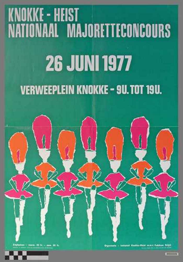 Knokke- Heist, Nationaal Majoretteconcours, 26 juni 1977, Verweeplein Knokke - 9u. tot 19 u.