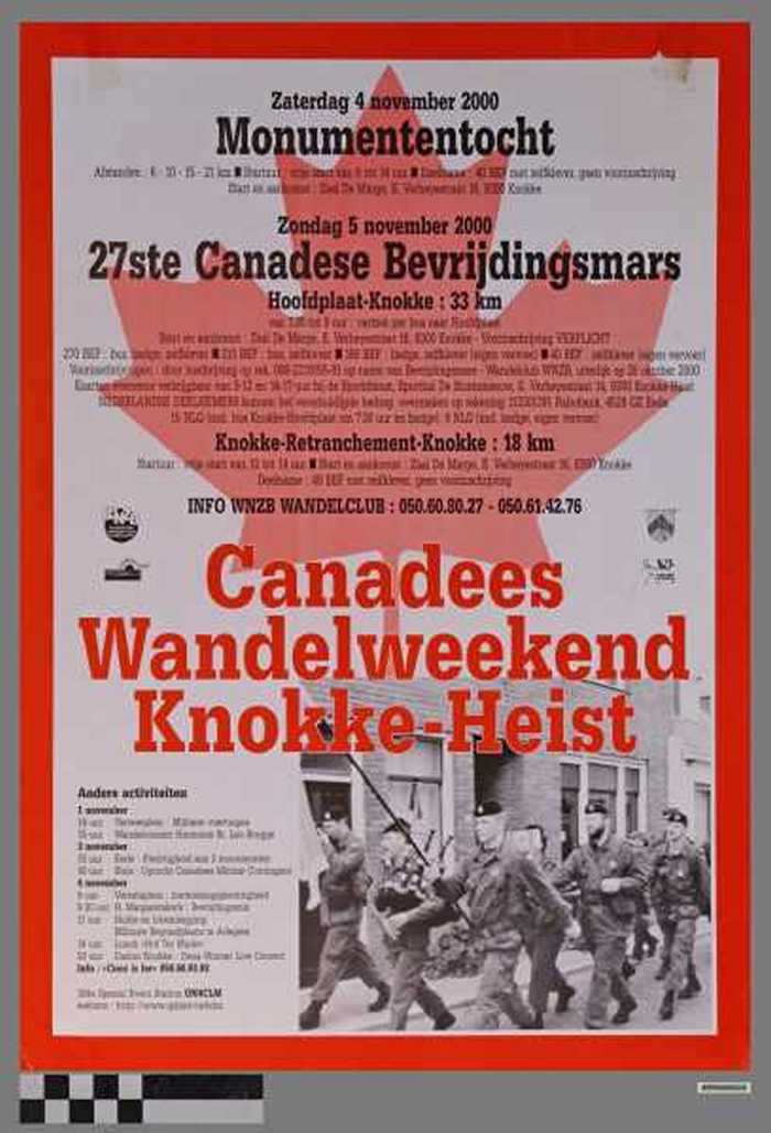Canadees Wandelweekend Knokke-Heist 2000, Monumententocht, 27ste Canadese Bevrijdingsmars.
