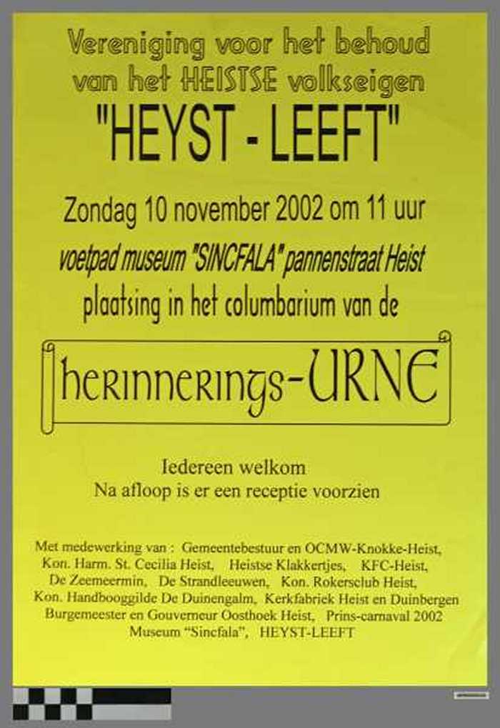 Vereniging voor het behoud van het Heistse volkseigen `Heyst-leeft.
