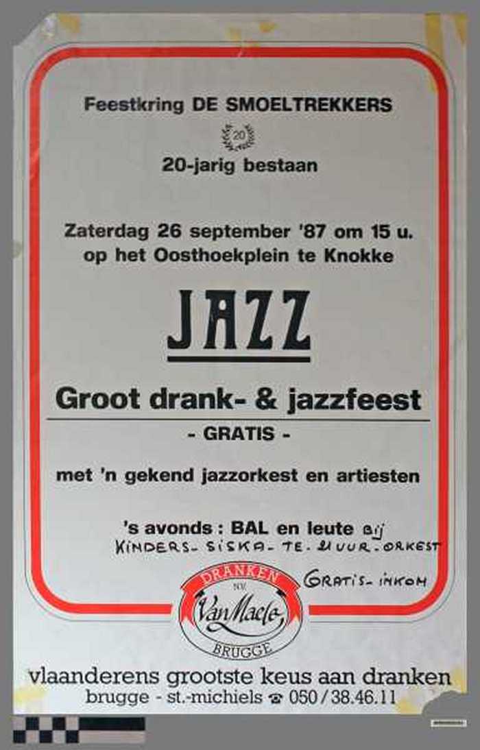 Feestkring De Smoeltrekkers, 20-jarig Bestaan, Jazz, Groot Drank-& Jazzfeest, Gratis.