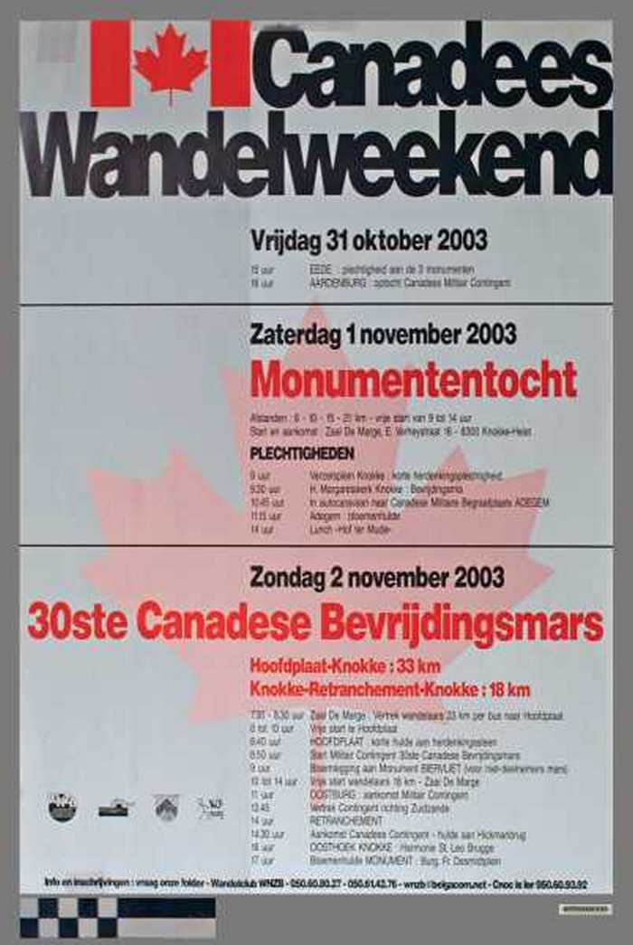 Canadees Wandelweekend 2003, 30ste Canadese Bevrijdingsmars
