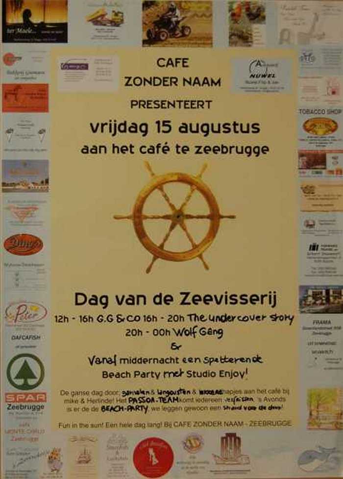 Café Zonder Naam presenteert aan het café te Zeebrugge - Dag van de Zeevisserij