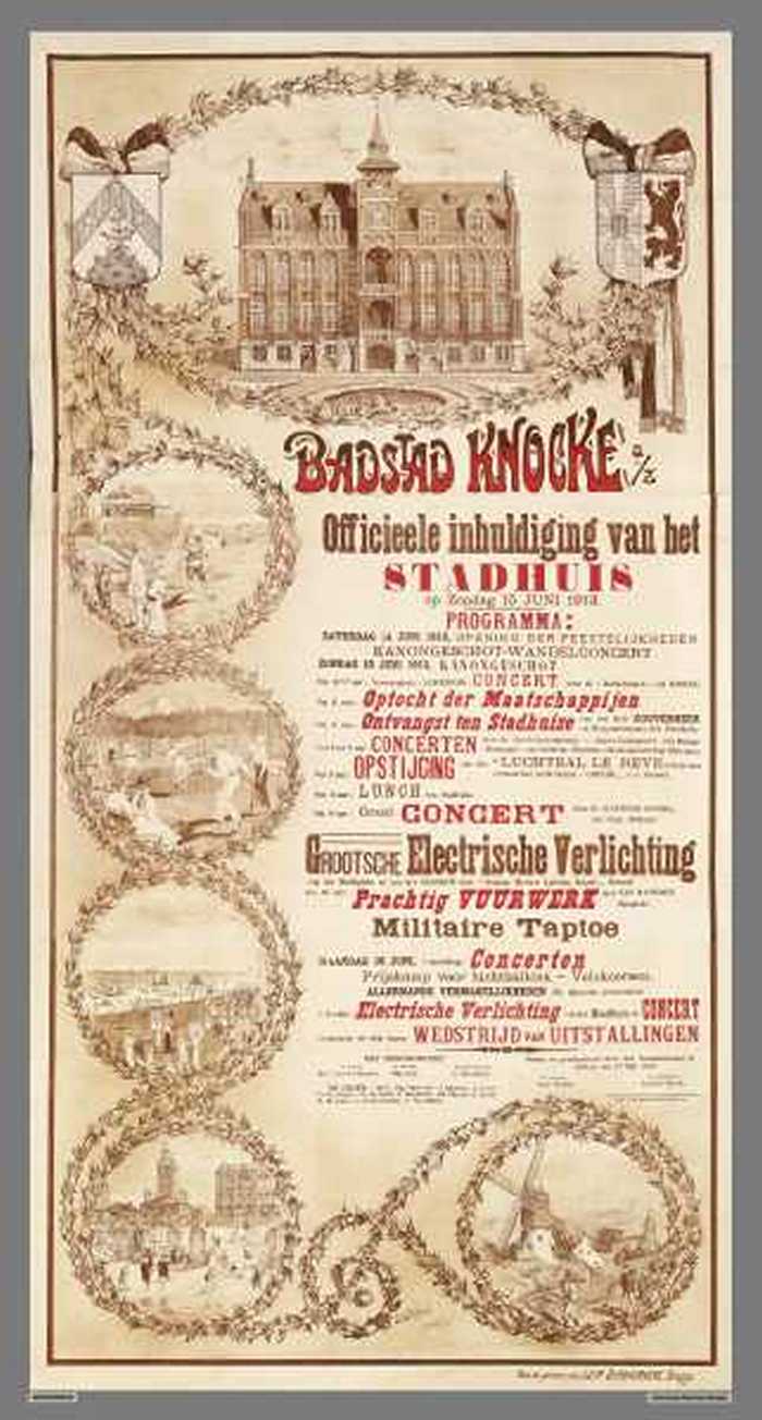 Officieele inhuldiging van het Stadhuis op zondag 15 juni 1913. Badstad Knocke a/z.
