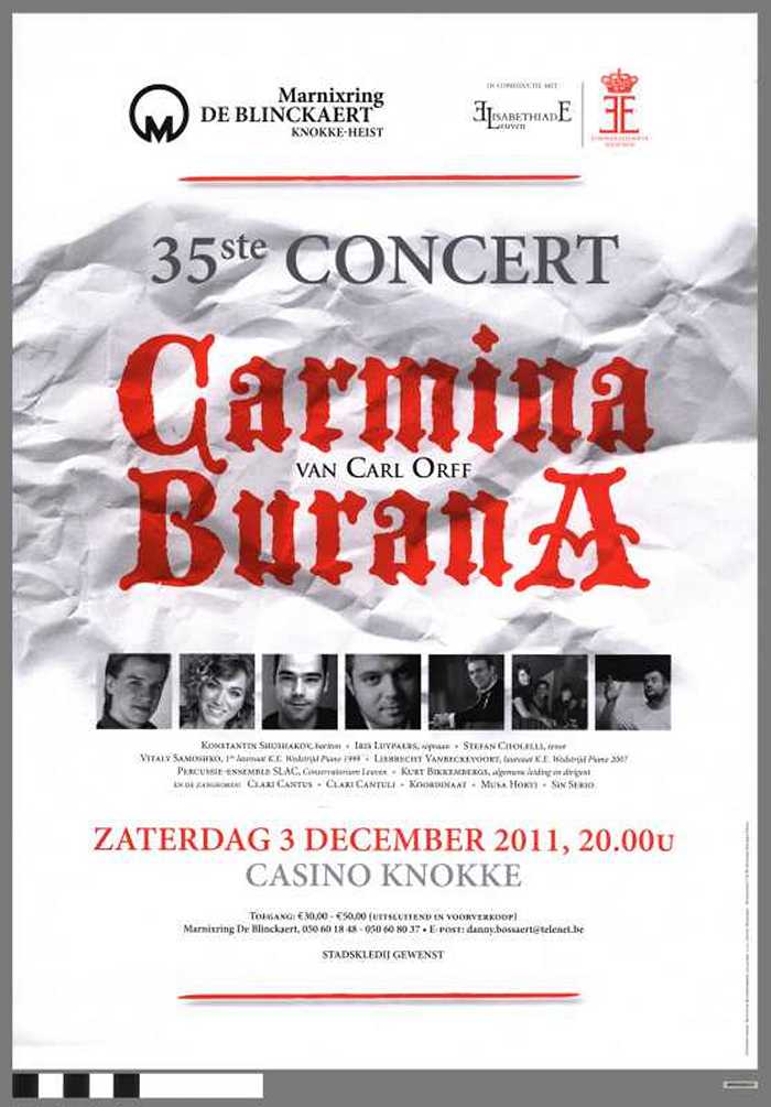 35ste concert - Carmina Burana van Carl Orff