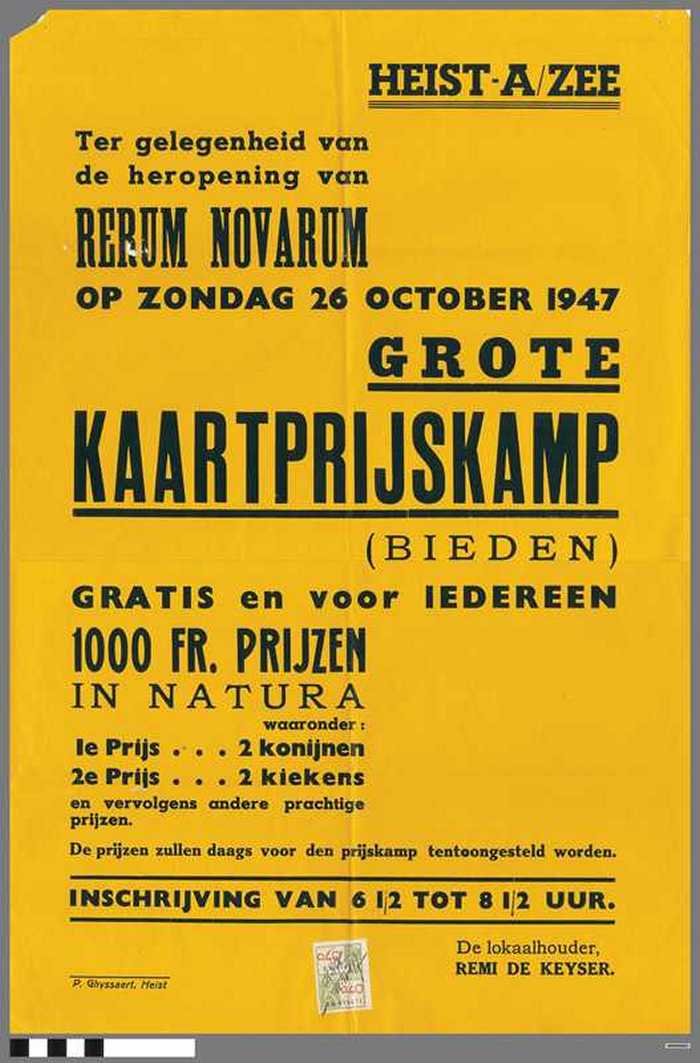 Heist-A/Zee - GROTE KAARTPRIJSKAMP - 26 october 1947