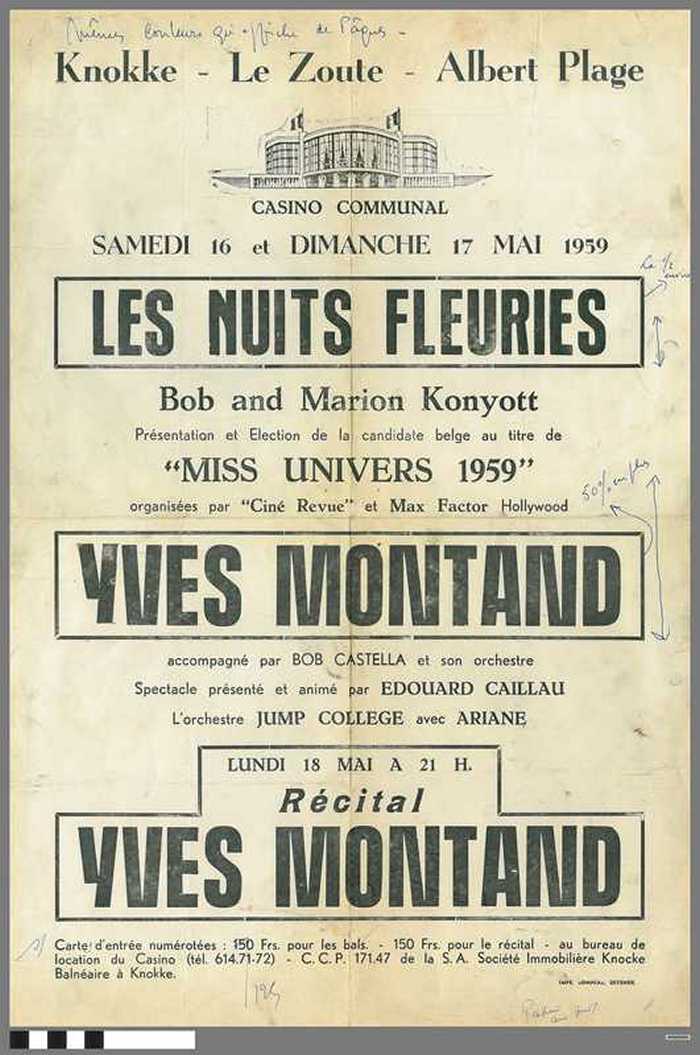 Casino Communal  - Les Nuits Fleuries - 1959 - Yves Montand