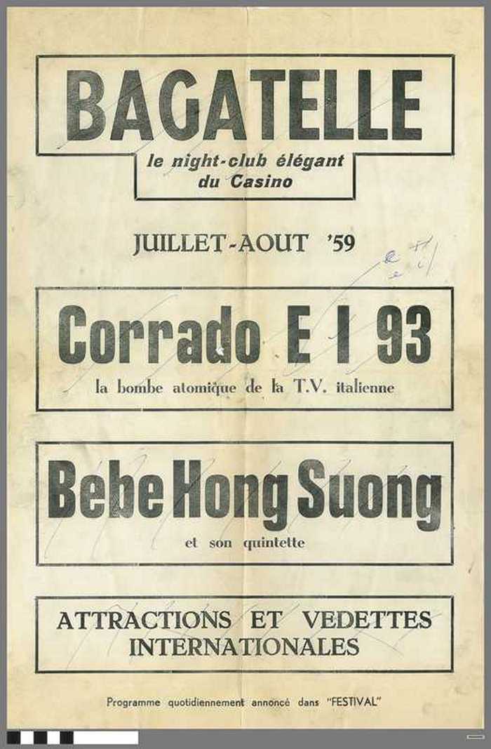 BAGATELLE - le night-club élégant du Casino - 1959