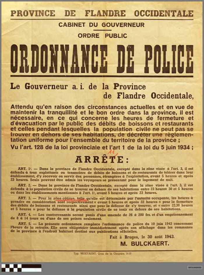 Politieverordening van de Gouverneur van West-Vlaanderen - Ordebewaring