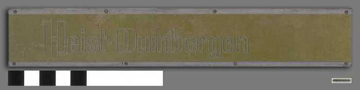 Drukplaat met opschrift:  Heist-Duinbergen