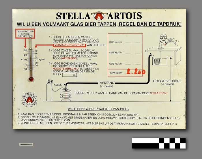 Informatiebord Stella Artois - Wil u een volmaakt glas bier tappen