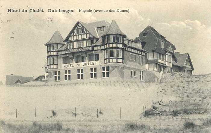 Duinbergen, hotel du Chalet, Facade (avec des Dunes)