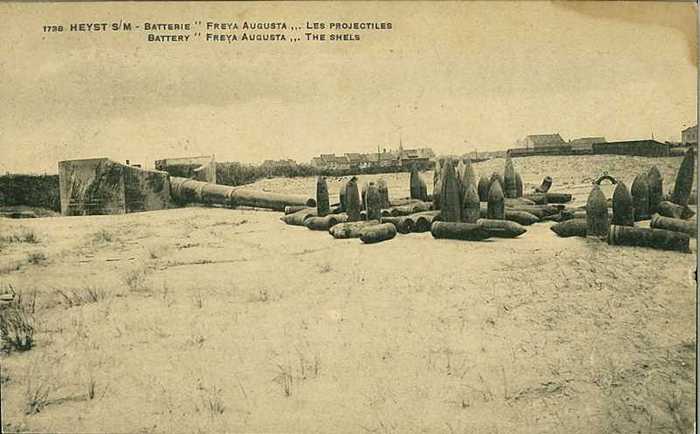 Heyst S/M - Batterie Freya Augusta - Les Projectiles