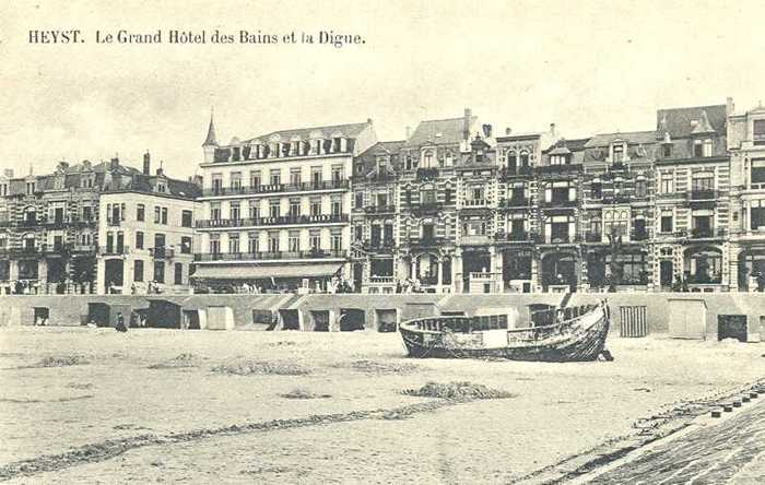 Heyst - Le Grand Hôtel des Bains et la Digue