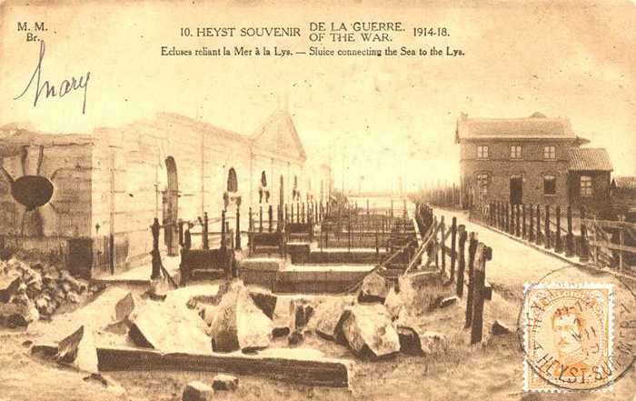 Heyst - Souvenir de la Guerre 1914-18 - Ecluses reliant la Mer é  la Lys