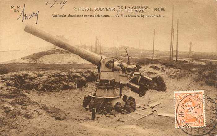 Heyst - Souvenir de la Guerre 1914-18 - Un boche abandonné par ses défenseurs