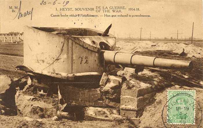 Heyst - Souvenir de la Guerre 1914-18 - Canon boche reduit é  l'impuissance