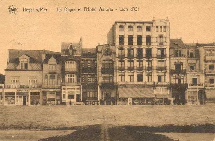 Heyst s/Mer - La Digue et l'Hôtel Astoria - Lion d'Or