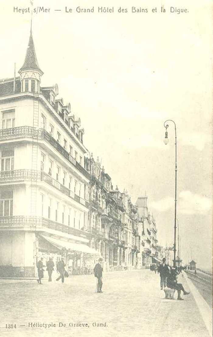 Heyst s/Mer - Le Grand Hôtel des Bains et la Digue