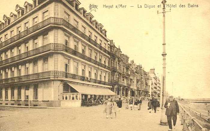 Heyst s/Mer - La Digue et l'Hôtel des Bains