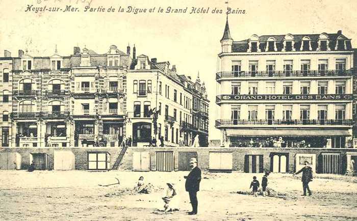 Heyst-sur-Mer - Partie de la Digue et le Grand Hôtel des Bains
