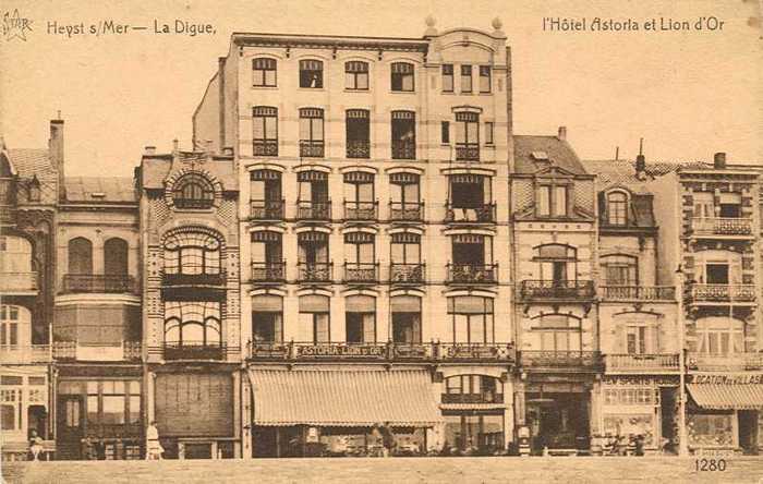 Heyst s/Mer - La Digue l'Hôtel Astoria et Lion d'Or