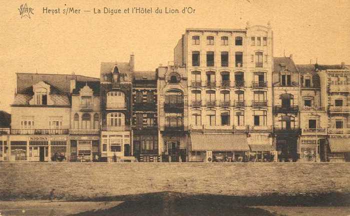 Heyst s/Mer - La Digue et l'Hôtel du Lion d'Or