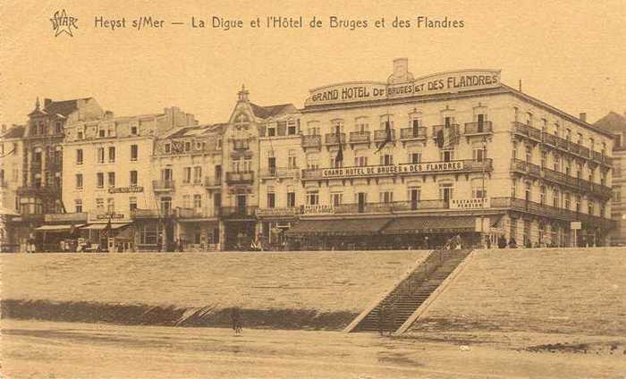 Heyst s/Mer - La Digue et l'Hôtel de Bruges et des Flandres