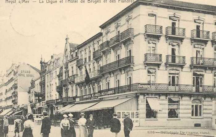 Heyst s/Mer - La Digue et l'Hôtel de Bruges et des Flandres