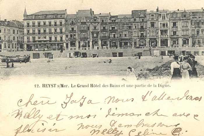 Heyst s/Mer - Le Grand Hôtel des Bains et une partie de la Digue