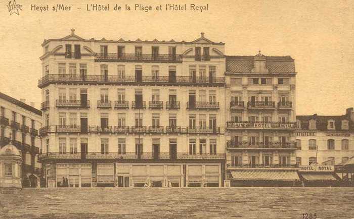 Heyst s/Mer - L'Hôtel de la Plage et l'Hôtel Royal