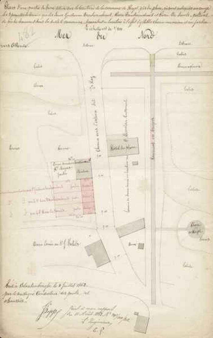 Joint à mon rapport du 11 Août 1862 N° 393/401/402 (Liggingsplan zonder bouwaanvraag)