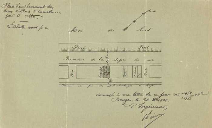 Plan demplacement des villas à construire par M Otto (Liggingsplan zonder bouwaanvraag)