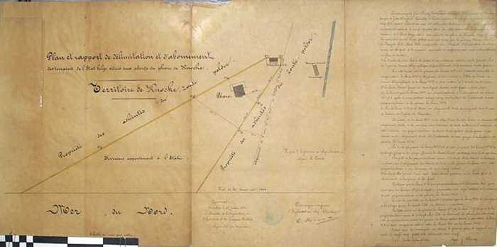 Plan et rapport de délimitation et dabornement des terrains de lEtat belge situés aux abord du phare de Knocke