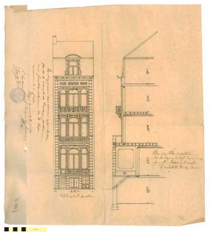 Plan dune villa à construire sur la digue de Heyst sur/mer pour Msr. Massi de Bruxelles