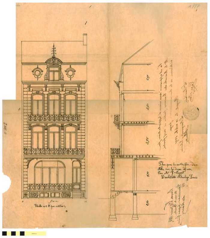 Plan pour la construction dune villa sur la digue de mer pour Monsieur Meyers