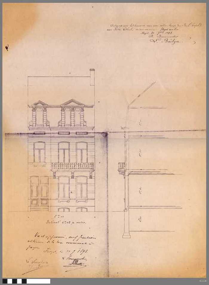 Ontwerp voor het bouwen van een villa, langs den Boulevard Leopold voor Pieter Thiel, metser-aannemer, Heyst-aan-Zee