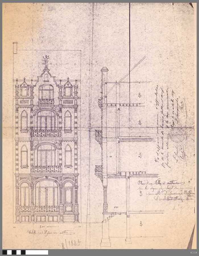 Plan d'une Villa à construire sur la Digue de Heyst s/m pour Madame Janssens de Bisthoven de Gand