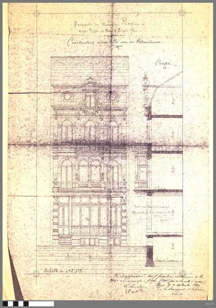 Propriété de monsieur Levriz à ériger Digue de Mer à Heyst sur Mer, construction d'une villa avec ses dépendances