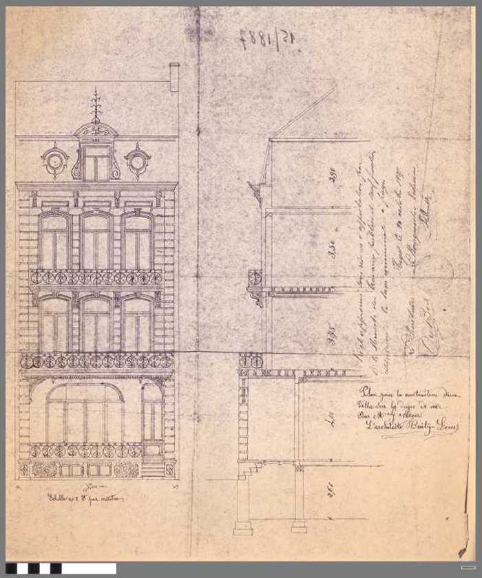 Plan pour la construction d' une villa sur la digue de mer pour Monsieur G. Meyers