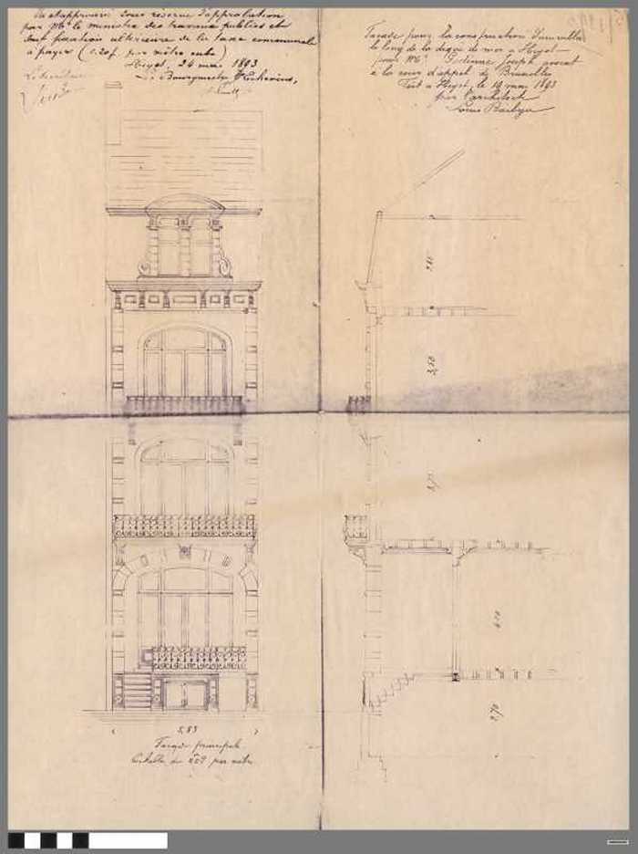 Façade pour la construction d'une villa le long de la digue de mer à Heyst pour mr. Godinne Joseph, advocat à la cour d' appèl de Bruxelles